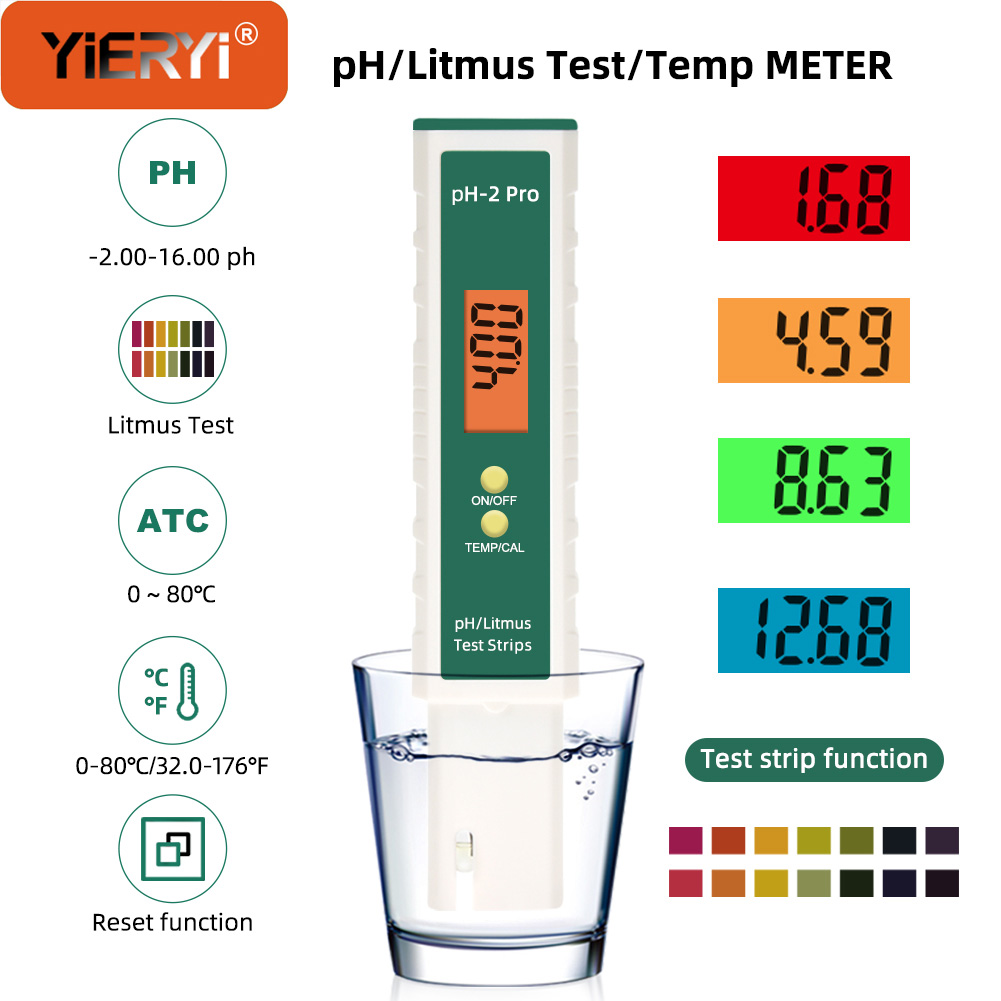 Ph Meter Digital Water Tester - Yieryi Digital PH Meter with LCD