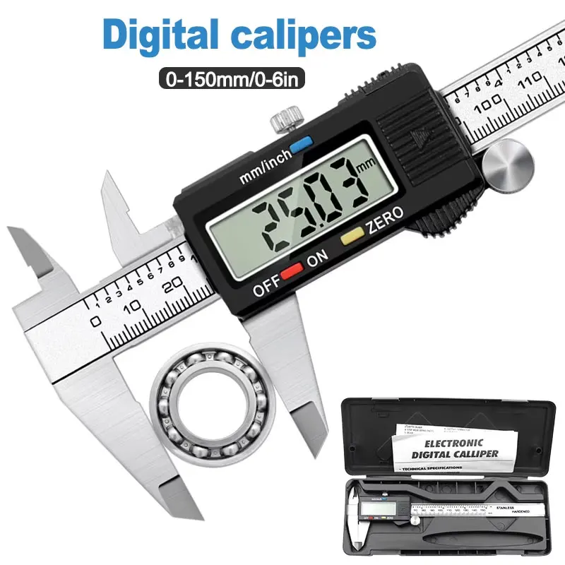 Digital Caliper 150Mm Stainless Steel - High Precision Digital Caliper - Electronic