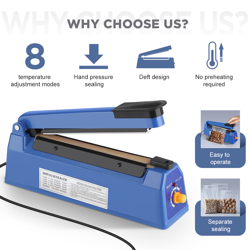 Impulse Sealer Manual Heat Sea - Plastic Bag Impulse Heat Sealer review and price
