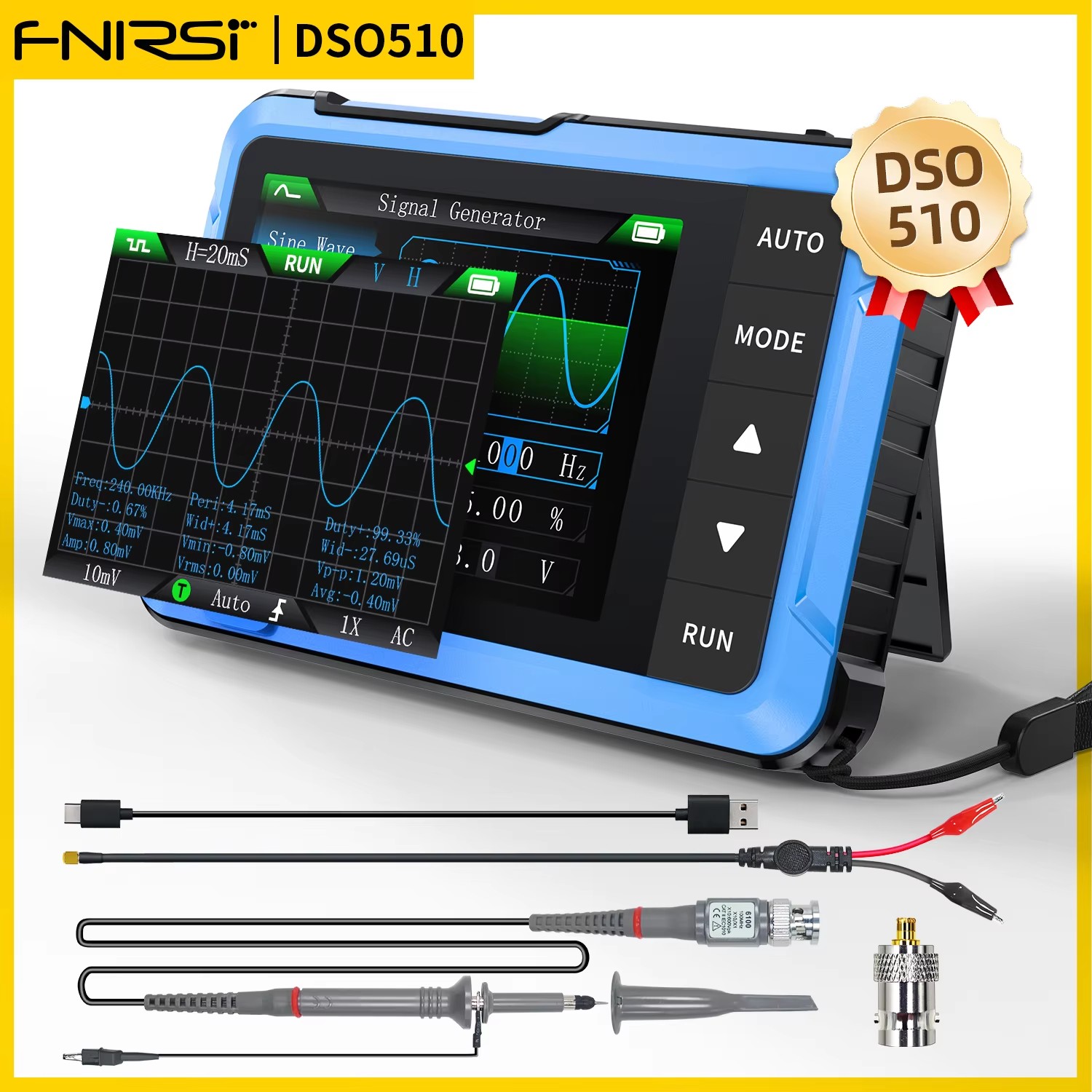 FNIRSI DSO510 10MHz Mini Handh - Fnirsi Digital Oscilloscope Handheld review and price