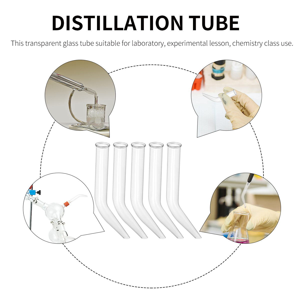 5Pcs Glass Distillation Tube T - Lab Equipment review and price