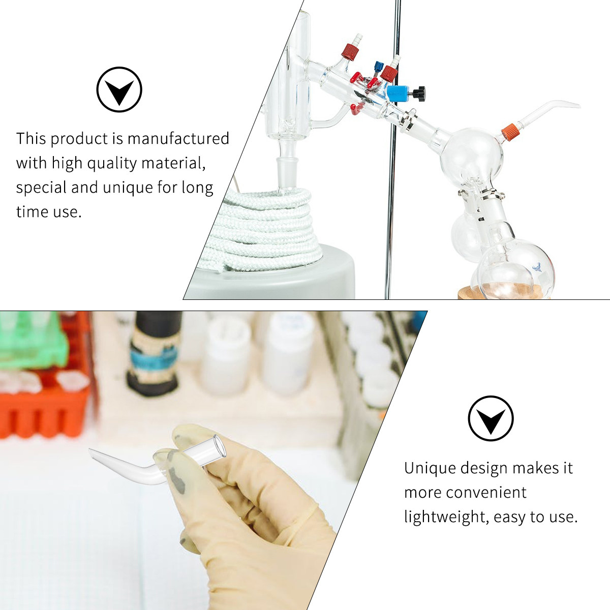 5Pcs Glass Distillation Tube T - Lab Equipment review and price