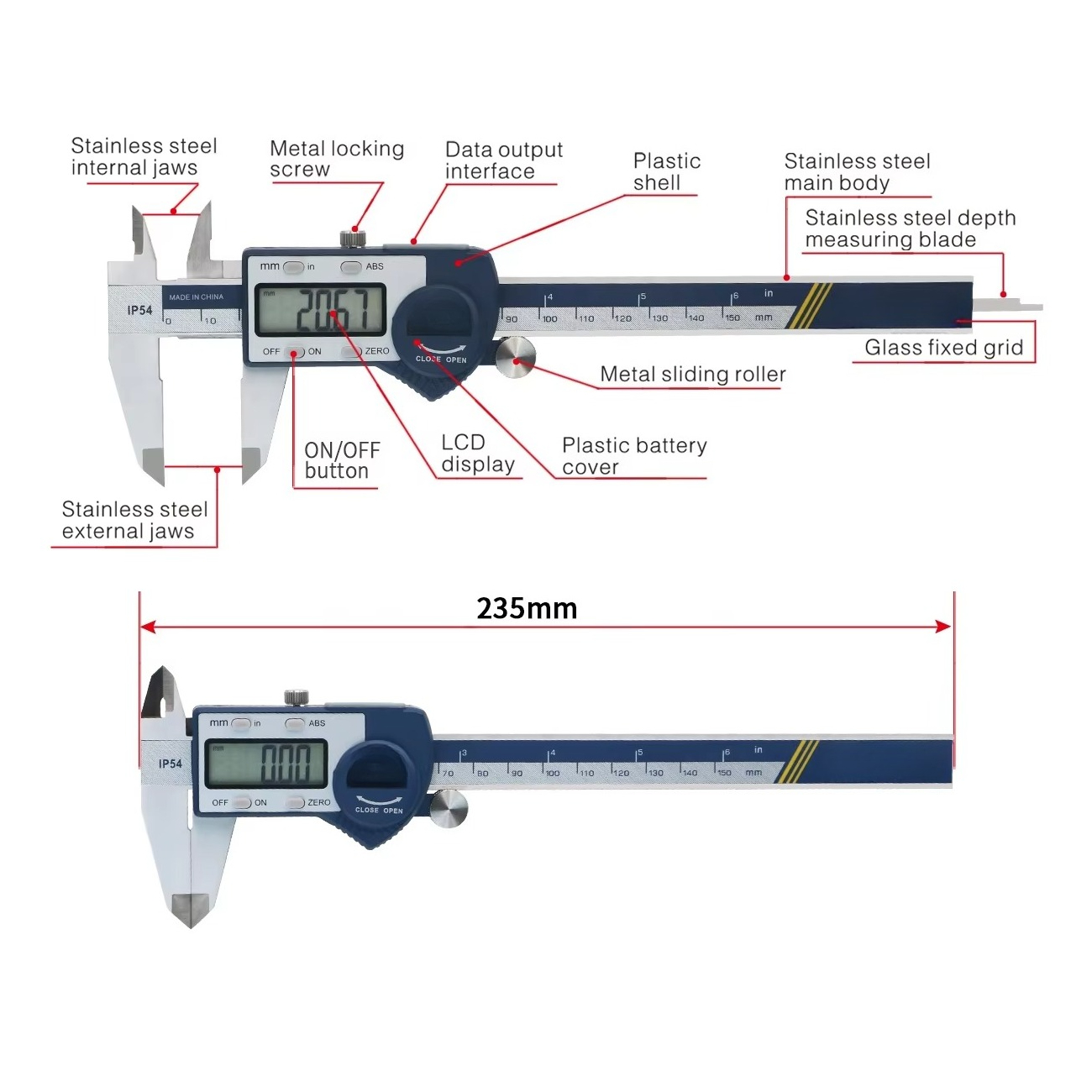 IP54 0-150mm Digital Vernier C - Digital Caliper 150Mm Stainless Steel review and price